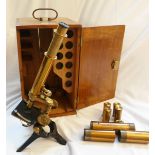A Circa 1920 Davon Microscope and Micro Telescope by F Davidson & Co, London. The microscope In