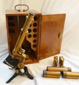 A Circa 1920 Davon Microscope and Micro Telescope by F Davidson & Co, London. The microscope In