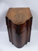 A Georgian Mahogany Knife Box, with the original fitted interior, approx 30 x 23 cms, with