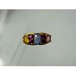 A Lady's Gems 9ct Semi-Precious Stone Ring, size N, approx 2.8 gms