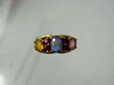 A Lady's Gems 9ct Semi-Precious Stone Ring, size N, approx 2.8 gms