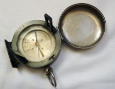 WWI Compass Clinometer, manufactured in France by Morin. Diameter is 80 mm (closed) and 27 mm height