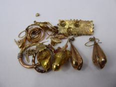 Miscellaneous Collection of Gold Jewellery, including earrings, rings etc, approx 23.5 gms.