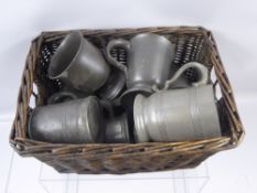 Eight 19th Century and Later English Pewter 1/2 Pint Tankards / Beakers.