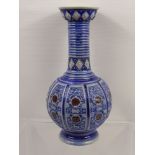 A Westerwald Stoneware Vase, with raised beaded decoration, approx 29 cms high.