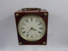 A French Depose Mahogany Cased Mantel Clock, white enamel face with Roman dial, blued steel hands,