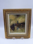 Alexander Inglis Oil on Board, entitled 'On the Maas', signed lower right, approx 17 x 21 cms.