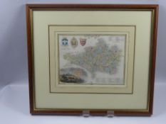 A. T Moule Antique Map, circa 1850, of Dorsetshire, framed and glazed, approx 28 x 22 cms