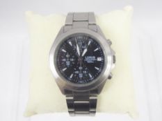 A Gentleman's Stainless Steel Water Resistant Lorus Chronograph Wrist Watch, the watch having