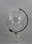 A Waterford Crystal Globe, on circular stand, approx 28 cms