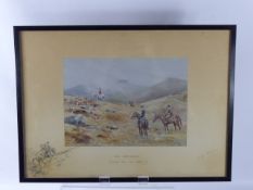 Captain J D Guille (20th Century), watercolour entitled 'The Dartmoor a misty day near Leather Tor',