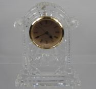 A Waterford Crystal Mantel Clock, approx 18 x 10 cms, with Roman dial.