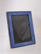 A Silver and Guilloche Blue Enamel Photo Frame, Birmingham hallmark, approx 18 x 13 cms.
