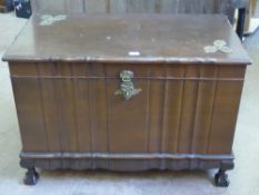 A Contemporary Mahogany Linen Chest, the chest having brass decoration and on ball and claw feet,