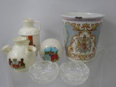 Miscellaneous Commemorative Ware, including Goss Model of Jug in Kendal Museum, Bath Vase, Carlton