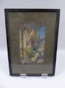 An Original Chinese Style Water Colour Depicting Ladies in a Garden, signed A. Bowmar-Porter, dd '