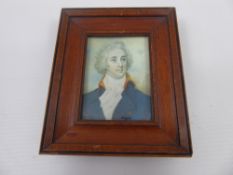 A 19th Century Portrait Miniature on Ivory, depicting a gentleman, approx 6.5 x 8 cms