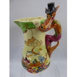 A Vintage Musical Water Pitcher, decorated with the Nursery Rhyme Three Little Pigs, approx 20 cms.