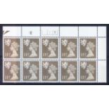 Scotland 11½p FCP/PVA Plate 3A3B No Dot plate block of 10. U/M, fine.