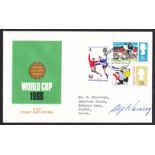 Alf Ramsey: Autographed on 1966 World Cup GPO FDC. Typed address, fine.