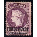 1876 3d purple, perf 14 x 12½ mint, fine.