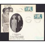 1937 (June 3rd) Edward VIII Wedding Day pair of illustrated FDCs with Monts CDS + cachets "Damaged