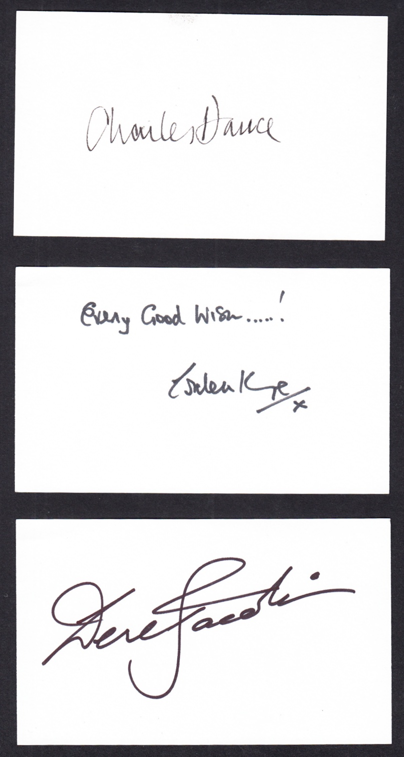 Actors & actresses: Autographs on 3" x 5" cards incl.