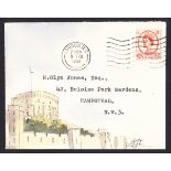 1959 4½d chestnut on AJS Hand Painted FDC with London WC wavy line cancel.