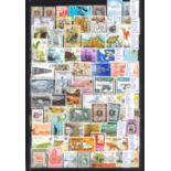World stamps used on stocksheet, mostly high values.