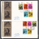 1970 Charles Dickens Post Office FDC with full set with Chigwell E78 special H/S x 2 covers.