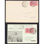 1917 Experimental Aerial Post Turin to Rome special card with 1917 Airmail overprint 25c red (SG