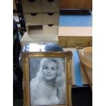 X 2 STORAGE UNITS, MIRROE AND FRAMED PHOTO