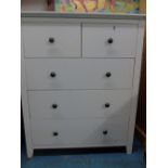 3 OVER 2 WHITE MODERN CHEST OF DRAWERS
