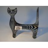 VINTAGE ABRAHAM PALATNIK LUCITE STRIPEY CAT 1960s / 70s