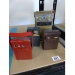 4 PORTABLE RADIOS, SUMMERTON, PERDIO + 1 OTHER, UNTESTED