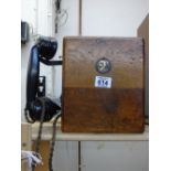 STG TELEPHONE WITH WOODEN CASE, BAKELITE HANDSET, UNTESTED