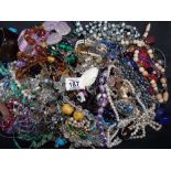 BAG OF MIXED COSTUME JEWELLERY