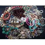 BAG OF MIXED COSTUME JEWELLERY