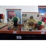 X 2 VINTAGE WALLACE AND GROMIT MODEL CLOCKS