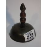 BRASS AND WOOD EDWARDIAN BELL