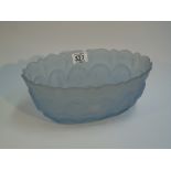 LARGE BLUE FROSTED GLASS BOWL