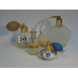 3 ATOMISED PERFUME BOTTLES + 1 OTHER