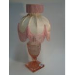 TABLE LAMP WITH PINK GLASS BASE