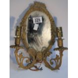 ROCCOCO STYLE SMALL WALL MIRROR WITH LIGHT FITTINGS