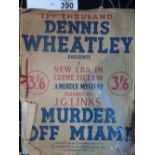 SCRIPT BOOK FOR DENNIS WHEATLEY'S FICTION NOVEL. 'MURDER OFF MIAMI'