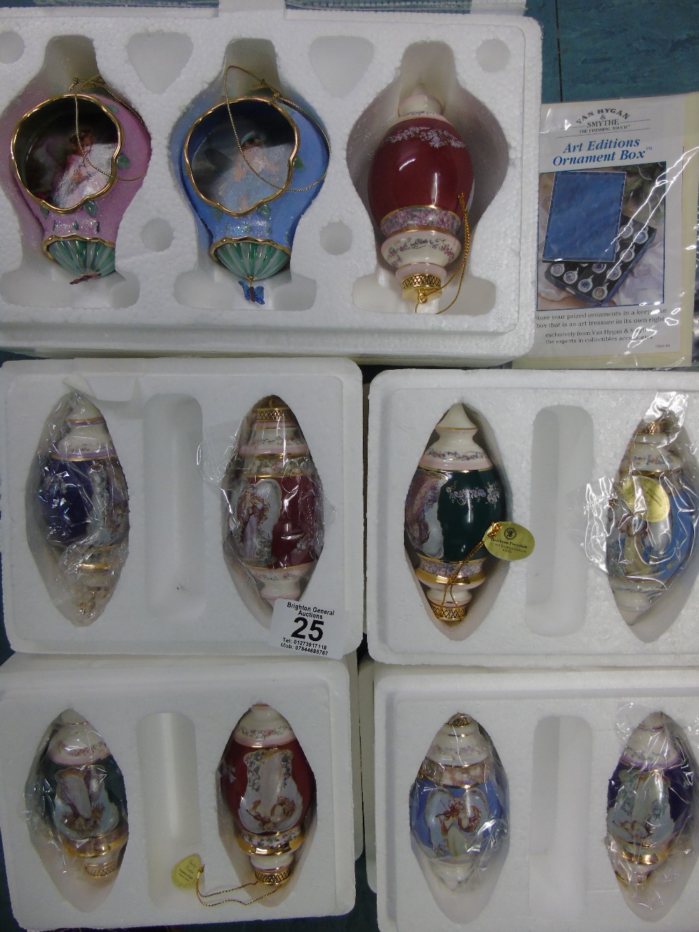 X 5 NEW BOXED CHINA ORNAMENTS