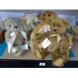 X 4 LABELLED TEDDY BEARS INC X 1 'TARLTON BEAR'