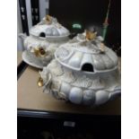 X 2 CAPODIMONTE LARGE TUREENS