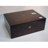 MAHOGANY BOX WITH IVORY ESCUTCHEON