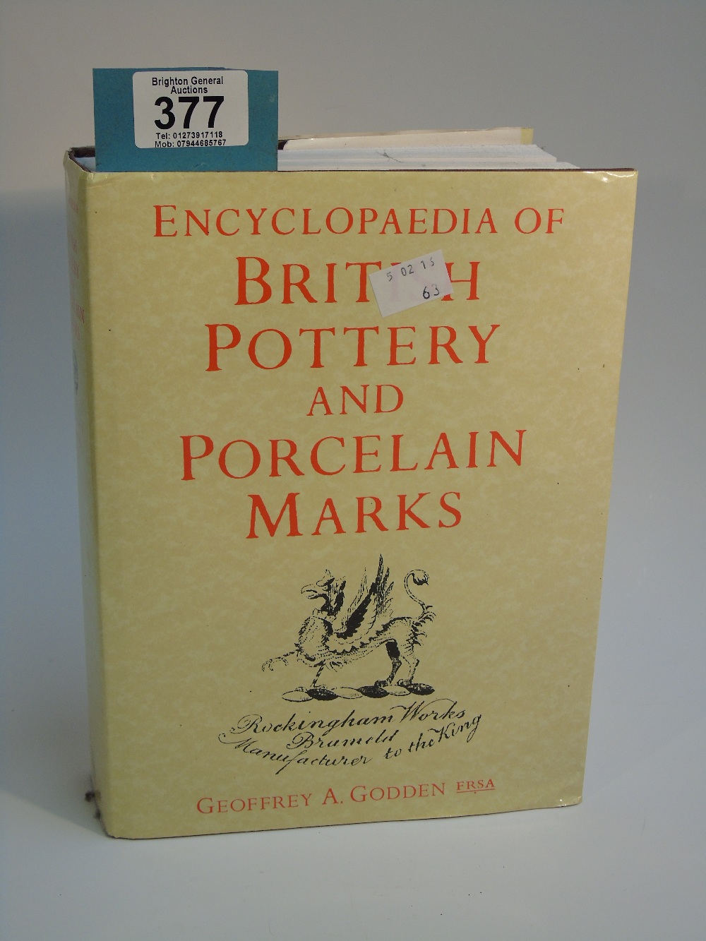 BOOK-GEOFFREY A. GODDEN, BRITISH POTTERY & PORCELAIN MARKS